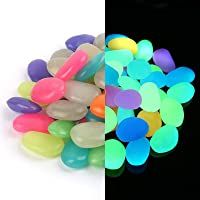 Los mejores  - Piedras Luminosas de Colores- 150pcs Piedras Guijarros Brillan Piedra Fluorescentes Piedras Luminosas para Jardín…